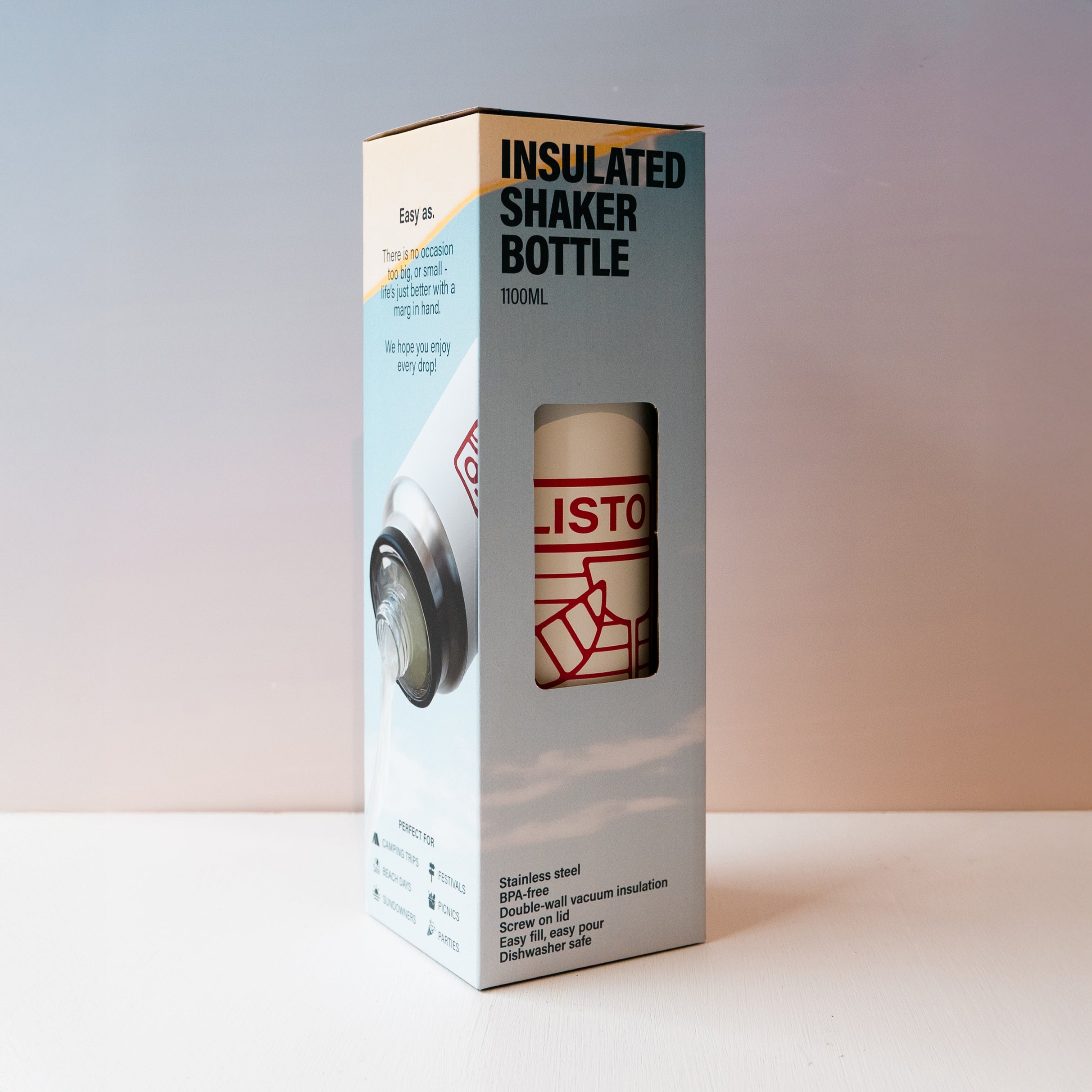 LISTO Insulated Shaker Bottle